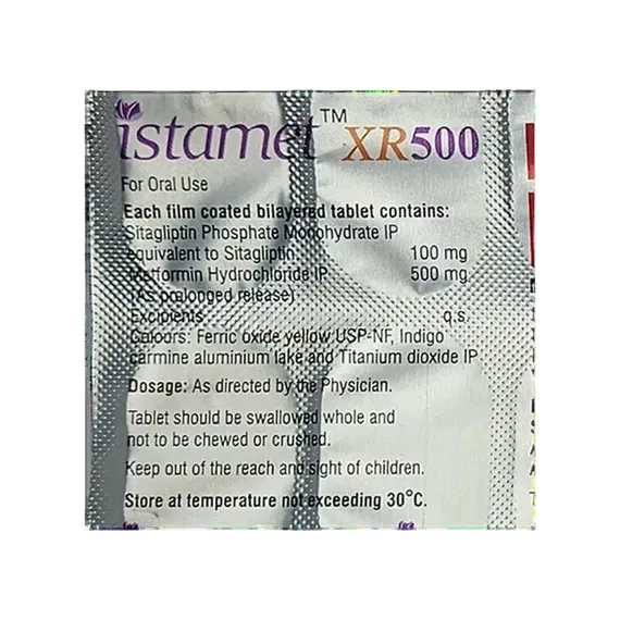 istamet xr 500mg tablet 15's